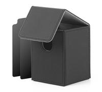 ECOSEAO Caja de Mazo para MTG, Caja de Cartas para 100+ Cartas, Magnetic Flip Deck Box con 2 Divider, Cajas Deck para TCG Yu-Gi-Oh! Cards(Negro-gris)