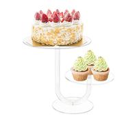 ECOSEAO J Soporte para Exhibición de Pasteles, 2 Niveles Reutilizable Acrílico Cupcake Tower Display Premium Cupcake Holder Postre Tree Tower para Boda Cumpleaños (20 cm)