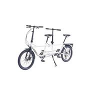 ECOSMO Bicicleta tándem plegable de 20 pulgadas, 7 velocidades, frenos de disco duales, estante trasero, pedal independiente, 20TF01W