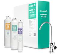 Ecosoft CROSS 90 Balance Filtro de Ósmosis Inversa - Diseño Compacto, 1,5 L/min Alta Tasa de Flujo, Pantalla Inteligente, Tasa de Recuperación del 60%, Componentes Certificados NSF/ANSI 58