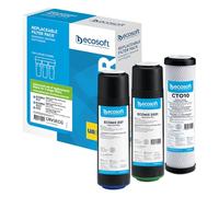 Ecosoft set de recambios de 3 etapas mecánicas - Prefiltración de sedimentos y protección de la membrana | Compatible con sistemas de ósmosis inversa | Bajo fregadero