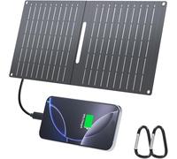 Ecosonique 15W Cargador Solar para Teléfono Móvil, IP67, Resistente al Agua, Plegable, Panel Solar para Teléfono Móvil con USB-A/USB-C para Camping, Mochilero