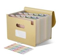 EcoStash Carpeta Clasificadora Acordeón, 12 Bolsillos Archivador A4 de Paja de Trigo, Clasificador Documentos Expandibles, Libre de BPA, Regreso a la Naturaleza, Vida Saludable - Amarillo Trigo