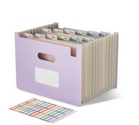 EcoStash Carpeta Clasificadora Acordeón, 12 Bolsillos Archivador A4 de Paja de Trigo, Clasificador Documentos Expandibles,Vertical,Libre de BPA,Regreso a la Naturaleza,Vida Saludable - Púrpura Lavanda