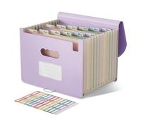 EcoStash Carpeta Clasificadora Acordeón, 12 Bolsillos Archivador A4 de Paja de Trigo, Clasificador Documentos Expandibles, Libre de BPA, Regreso a la Naturaleza, Vida Saludable - Púrpura Lavanda