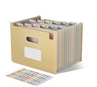 EcoStash Carpeta Clasificadora Acordeón, 12 Bolsillos Archivador A4 de Paja de Trigo, Clasificador Documentos Expandibles, Vertical,Libre de BPA,Regreso a la Naturaleza,Vida Saludable - Amarillo Trigo