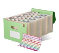 EcoStash Carpeta Clasificadora Acordeón, 26 Bolsillos Archivador A4 de Paja de Trigo, Clasificador Documentos Expandibles, Libre de BPA, Regreso a la Naturaleza, Vida Saludable - Verde Menta