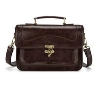 ECOSUSI Vintage Damen Handtasche Schultertasche Umhängetasche Crossbody Bag Damen Handtasche Messenger Tasche Braun, marrón oscuro, 27 x 8 x 20 cm, Retro