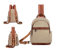 ECOTISH Anti-robo Mochila Mujer Pequeña,Impermeable Sling Bag Chest Bag,Ligero Antirrobo Mini Mochila Mochila de Viaje Linda Bolsa de Viaje Casual, Mochila de Escuela Bolsa de Hombro (Beige)