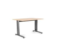 Rocada | Mesa Oficina ancha para Teletrabajo, Despacho, Ordenadores | Estructura de Acero en L color Gris | Mesa robusta y fácil montaje| 140 x 80 cm | Acabados en Haya