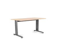 Rocada | Mesa Oficina ancha para Teletrabajo, Despacho, Ordenadores | Estructura de Acero en L color Gris | Mesa robusta y fácil montaje| 160 x 80 cm | Acabados en Haya