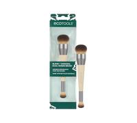 EcoTools Blend + Conceal - Brocha de maquillaje doble para base y corrector, ideal para fórmulas líquidas o en crema, cerdas sintéticas, herramienta facial vegana y libre de crueldad