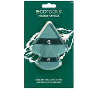 EcoTools Dúo de borlas para polvos - Grande y pequeña para fijar, matificar u hornear, con banda para dedo, veganas, sostenibles, sin crueldad, herramientas de maquillaje facial, 2 unidades