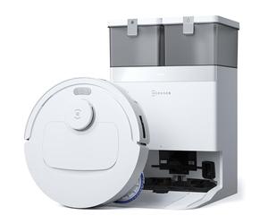 ECOVACS DEEBOT T30C Omni GEN2 Robot Aspirador con estación, 25000Pa, Lavado a Agua Caliente 75℃, mopa OZMO Turbo 2.0, Cepillo ZeroTangle 3.0, Limpieza húmeda adaptativa, Blanco