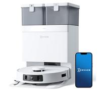 ECOVACS DEEBOT T30C Pro Omni Robot aspirador con función de limpieza, 12800 Pa fuerza de succión, vaciado automático, secado al aire caliente, tiempo de funcionamiento de 200 min, ideal para pelo de