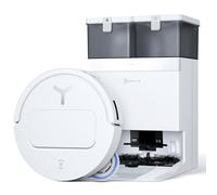 ECOVACS Deebot T50 Omni Gen2 Robot Aspirador Fregasos, 15000 Pa, Cepillo Lateral Extensible y Fregasos, ZeroTangle 2.0, Lavado con Agua Caliente a 75 ℃, Ultrafino 81 mm, Blanco
