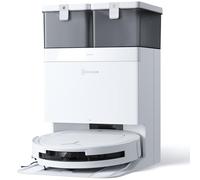 ECOVACS DEEBOT T50 Omni Robot Aspirador y mopa, 15.000Pa, Cepillo Lateral Extensible, ZeroTangle 2.0, estación Omni Todo en uno, mopa con Agua Caliente a 75℃ lultrafino de 81mm, Blanco