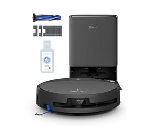ECOVACS DEEBOT T90 Pro Omni Robot Aspirador y mopa con Kit para Mascotas, 30 000 Pa, Carga PowerBoost, OZMO Roller 3.0, Incluye Cepillo Adicional, filtros y solución de Limpieza, Negro