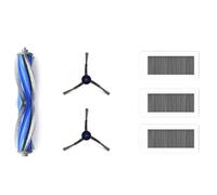 ECOVACS Kit de repuesto estándar para robot aspirador Deebot X5 OMNI/X5 PRO OMNI, 1 cepillo principal antienredos, 2 cepillos laterales, 3 filtros antibacterianos, accesorios originales