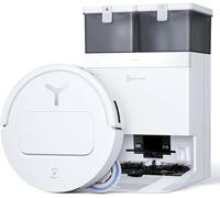 ECOVACS T50 Pro Omni Aspirador Robot con estación, 15000Pa, Cepillo Lateral y fregona Extensibles, Adición automática Solución de Limpieza, Lavado con Agua Caliente 75℃, Ultrafino 81 mm, Blanco