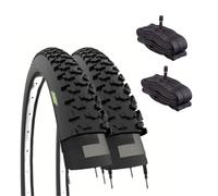 Ecovelò V.A. 2 neumáticos 24 x 1,95 (50-507) + cámaras con válvula Americana, Adultos Unisex, Nero, Talla única