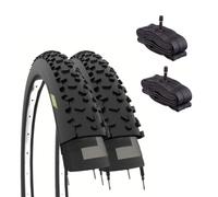 Ecovelò 2 29 x 2,25 (57-622) + cámaras de Aire válvula Schrader America neumáticos MTB, Adultos Unisex, Nero, Talla única