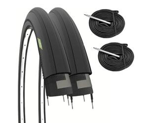 ECOVELO - 2 COPERTONCINI 700x25 +CAMERE, 700 x 25C Cubiertas Adulto Unisex, Negro, 80 mm -