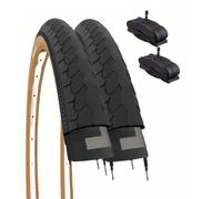 ECOVELO 2 Copertoni 26 X 1 3/8 (37-590) + Camere Pneumatici Nero para per Bici City Bike Stradale Adulto Vintage Cubierta de Bicicleta, Negro, 26