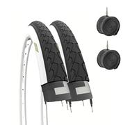 ECOVELO 700 X 35 C (37-622) 2 neumáticos Bianconeri + Cámaras, Adultos Unisex, Bianco/Nero