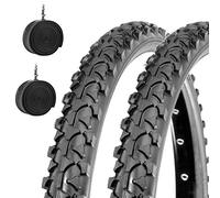 Ecovelò - 2 cubiertas para neumáticos de bicicleta MTB Deestone 26 x 1,90 + cámaras de aire negras para bicicleta de montaña 47-559