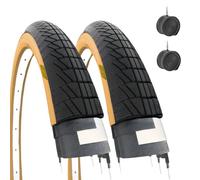ECOVELO 2 Neumáticos 20 x 1.75 (47-406) + 2 Cámaras de Aire para Bicicleta Graziella City Bike Negro para