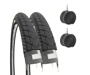 ECOVELO 2 neumáticos para Bicicleta, Color Negro, 24 x 1,75 (47 - 507) Unisex para Adultos, Negro, única