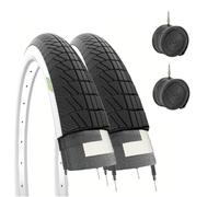 2 Neumáticos 20 X 1.75 Blanco Negros + Habitaciones Citybike Graziella Goma Bici