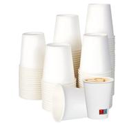 ECOVELO' Bicchieri in Carta Bianchi Monouso | Resistenti, termici Cappuccino, tisane, Tè, cocktail bevande asporto | Ecologici, Compostabili, riciclabili per Bar,Eventi,Uffici,Catering 237 ml 100 pz