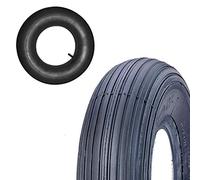 Neumático + cámara de aire 3.50-8 neumático reforzado 4PR goma rayada para rueda carretilla