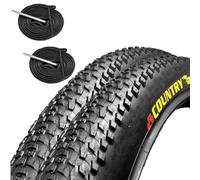 Ecovelò - 2 neumáticos + 2 cámaras de aire para bicicleta de montaña 27,5 x 2,25 MTB Country 57-584 - Neumático rígido para bicicleta