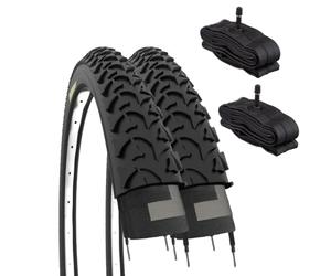ECOVELO EBI20MAE - 2 neumáticos 20 x 1,75 (47-406) + cámaras de Aire con válvula Schrader Unisex para niños, Negro, 20 Pulgadas