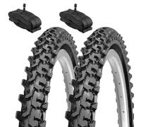 2 neumáticos de 26 x 1,95 (50-559) + cámaras América, neumáticos con tacos para bicicleta de montaña