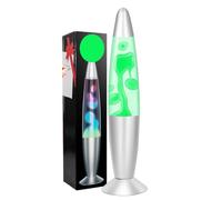 ECOVELO Lava Lamp Magma Lampada LED di Lava in Vetro Lampada Decorativa da Comodino Effetto Rilassante con Base Cromata (Verde)