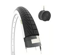 ECOVELO Neumático blanco + cámara de aire para Graziella bicicleta City Bike 20 x 1,75 (47-406) blanco negro
