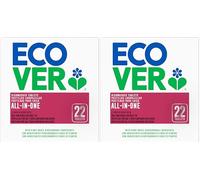 Ecover Pastillas lavavajillas ecológicas All In One, fragancia Lemon & Mandarin, 22 Tabletas (Paquete de 2)