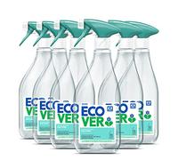 Ecover Spray limpiador de cristales para ventanas sin rayas, aroma a té verde y pomelo, 6 unidades de 500 ml