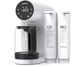 Ecoviva Sistema de ósmosis para el agua potable, sistema de ósmosis inversa con 4 etapas de filtración, monitor TDS en tiempo real, 3:1 puro a desagüe, filtro de agua móvil de ósmosis inversa sin