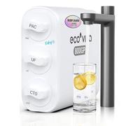 Ecoviva UF 800GPD Filtro de agua bajo fregadero 0,01 μm, normas NSF 53/42/61/372, sin tanque, ultra compacto, sin electricidad ni aguas residuales, conserva minerales, TDS sin cambios