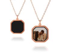 ECOVOYGGE Collar personalizado con foto con texto personalizado activado por calor con imagen oculta, regalos para mujeres y hombres, para el día de la madre, día de San Valentín, día del padre