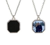 ECOVOYGGE Collar personalizado con foto con texto personalizado activado por calor con imagen oculta, regalos para mujeres y hombres, para el día de la madre, día de San Valentín, día del padre