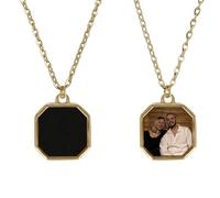ECOVOYGGE Collar personalizado con foto con texto personalizado activado por calor con imagen oculta, regalos para mujeres y hombres, para el día de la madre, día de San Valentín, día del padre
