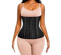 ECOWALSON - Corsé Moldeador para Mujer con Varillas de Acero y con Extensor, E-Negro (25 Huesos de Acero; Altura: 24,00 cm), XXS