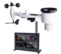 ECOWITT Estación Meteorológica con Sensor Externo HP2561, 7 en 1 WiFi Alimentado por Energía Solar con Sistema de Monitoreo Remoto, Pantalla TFT de 7 Pulgadas para Previsión del Tiempo para Jardín