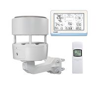 ECOWITT Estación meteorológica WiFi WS3802 con pantalla LCD de 7,5 pulgadas para uso doméstico, sensor meteorológico inalámbrico WS85 con panel solar + un sensor de temperatura-humedad WN32